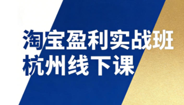 淘宝盈利实战班杭州线下课12月26-28日(音频+字幕),帮你掌握SOP流程+12门核心技术-极速搞钱云网创