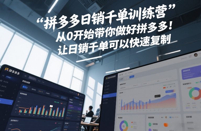 拼多多日销千单训练营，从0开始带你做好拼多多，让日销千单可以快速复制(更新26年1月)-极速搞钱云网创