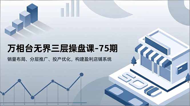 万相台无界三层操盘课-75期，销量布局、分层推广、投产优化，构建盈利店铺系统-极速搞钱云网创