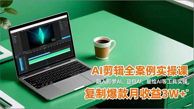 AI剪辑全案例实操课,融入即梦AI、豆包AI、星绘AI等工具实操,复制爆款月收益3W+-极速搞钱云网创