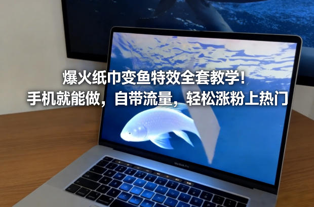 爆火纸巾变鱼特效全套教学!手机就能做,自带流量,轻松涨粉上热门-极速搞钱云网创