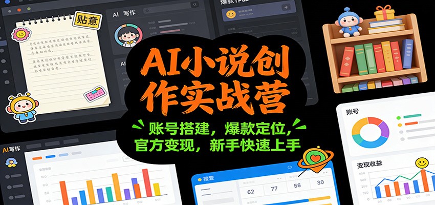 AI小说创作实战营:账号搭建,爆款定位,官方变现,新手快速上手-极速搞钱云网创