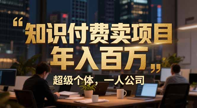 从0到年入百万:超级个体实战心得公开,个人IP×精准引流×成交系统全拆解-极速搞钱云网创