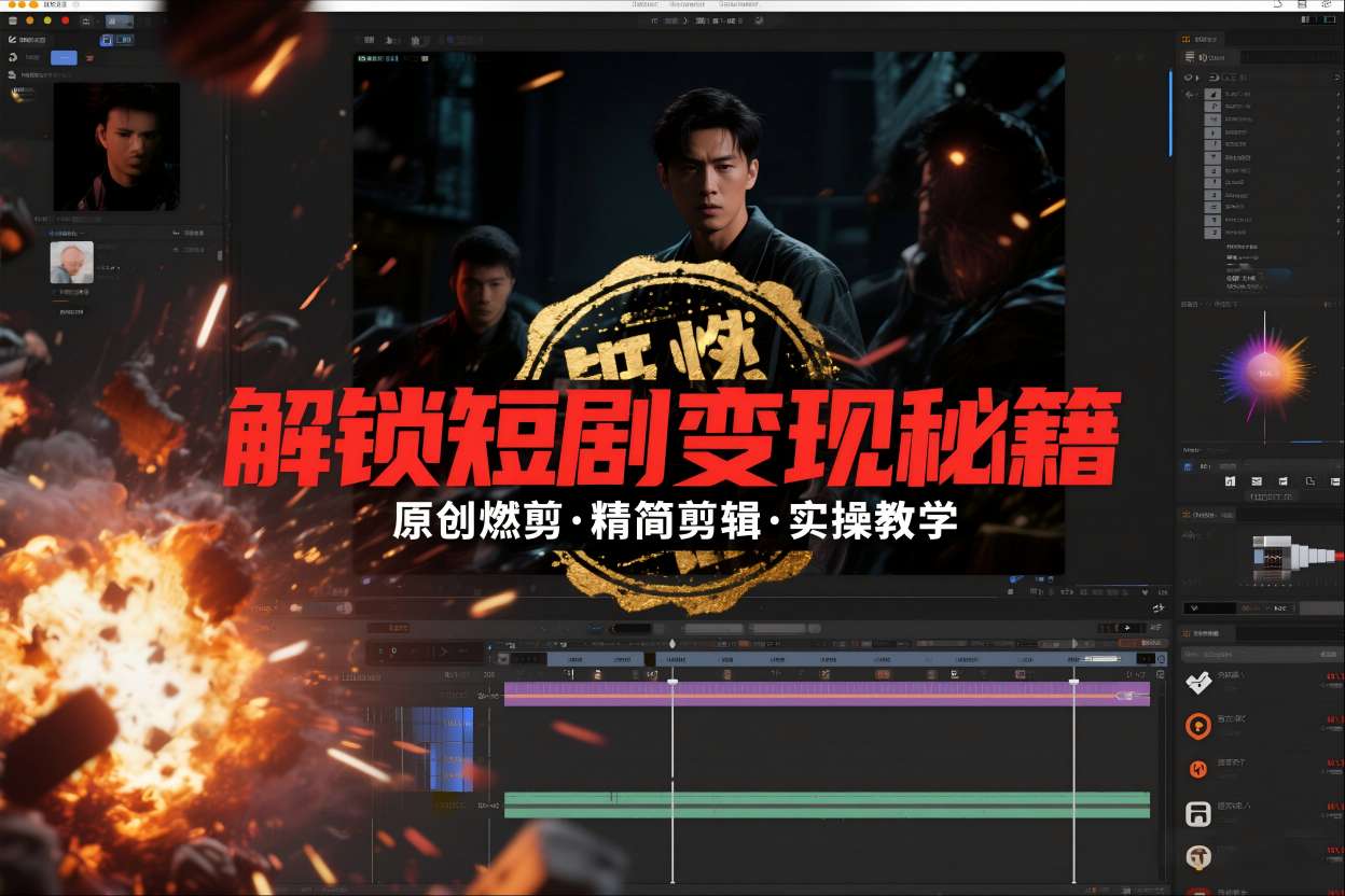 短剧拉新之原创燃剪精简剪辑实操课，解锁短剧变现秘籍-极速搞钱云网创