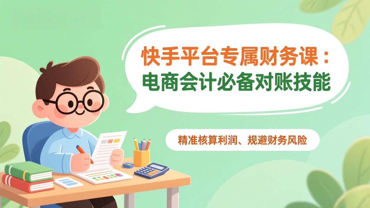 快手平台专属财务课:电商会计必备对账技能,精准核算利润、规避财务风险-极速搞钱云网创