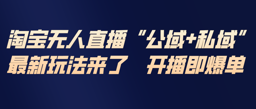 淘宝无人直播最新玩法,包含私域和公域两种玩法-极速搞钱云网创