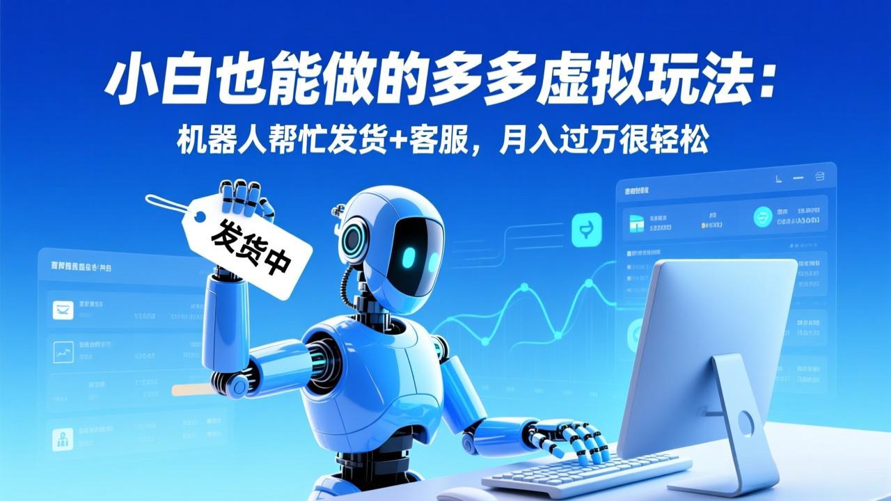 小白也能做的多多虚拟玩法：机器人帮忙发货+客服，月入过万很轻松-极速搞钱云网创