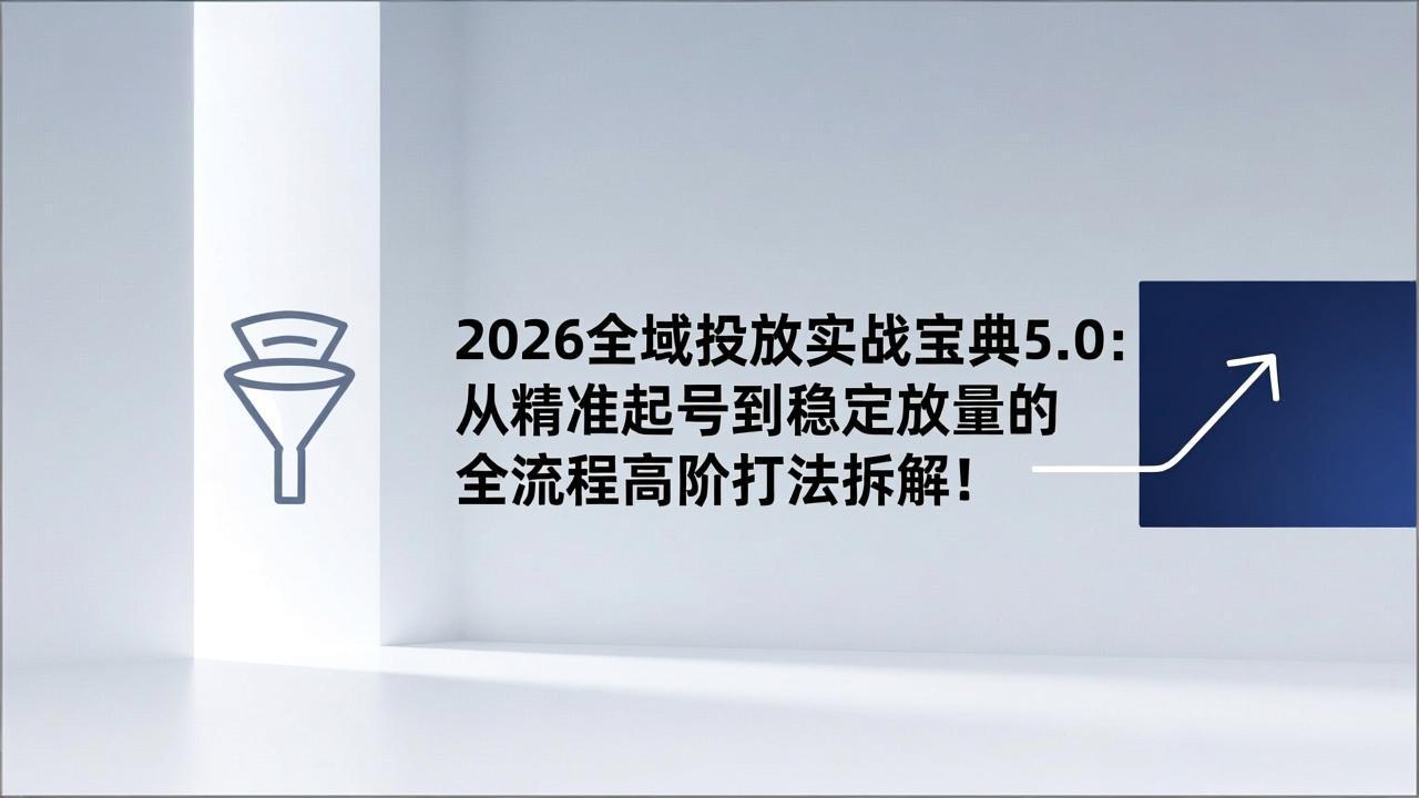 2026全域投放实战宝典5.0：从精准起号到稳定放量的全流程高阶打法拆解！-极速搞钱云网创