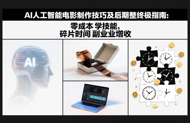 AI人工智能电影制作技巧及后期完整终极指南:零成本学技能,碎片时间副业增收-极速搞钱云网创