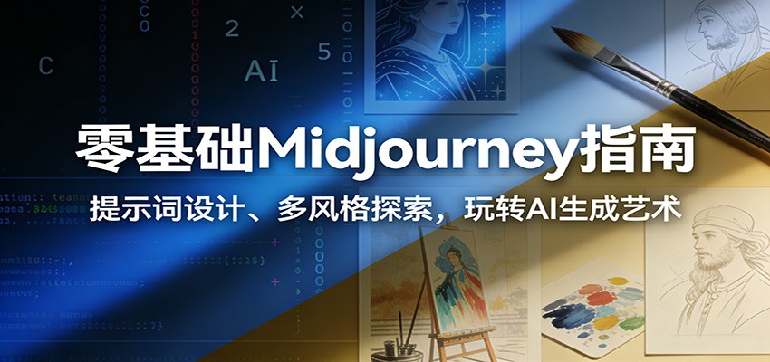 零基础Midjourney指南:提示词设计、多风格探索,玩转AI生成艺术-极速搞钱云网创