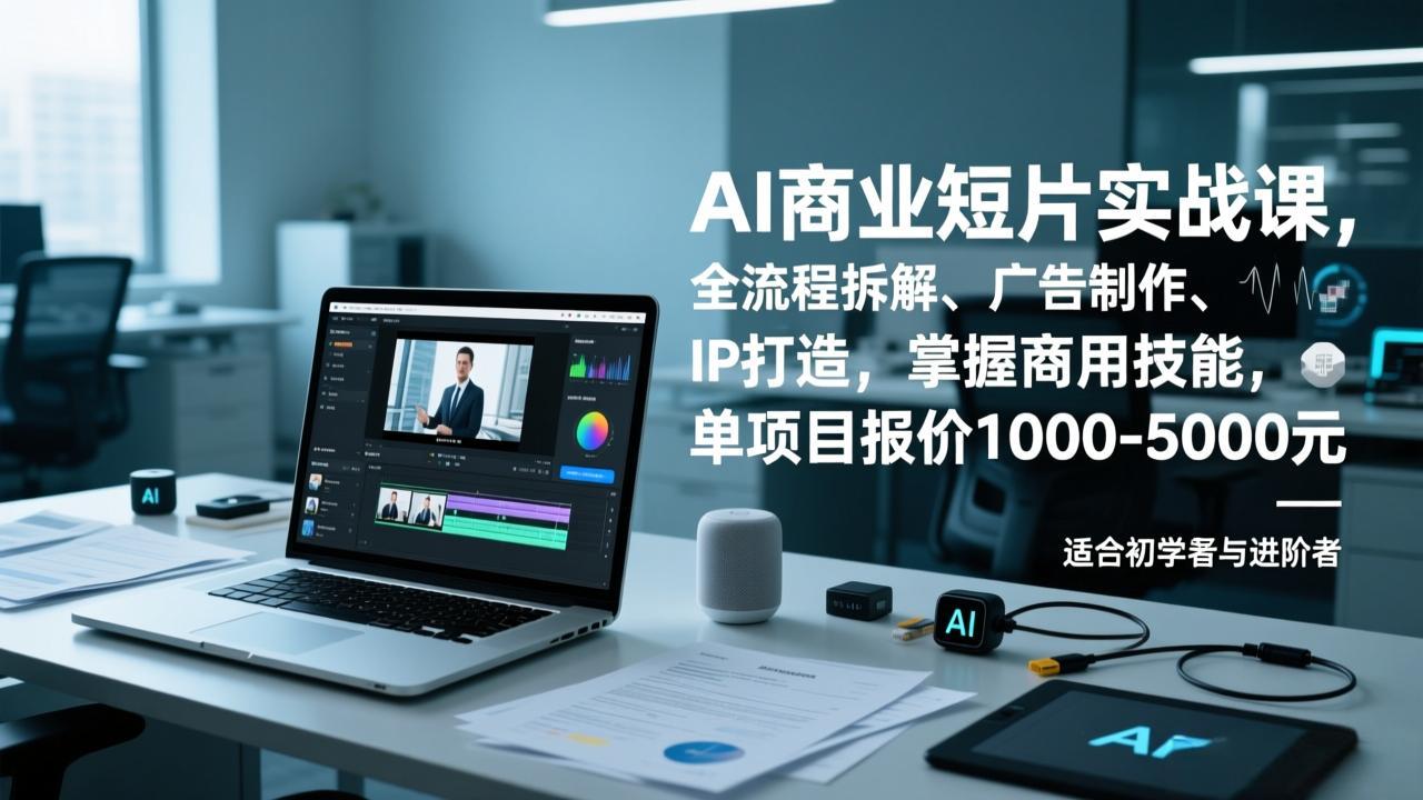 AI商业短片实战课,全流程拆解、广告制作、IP打造,掌握商用技能,单项目报价1000-5000元-极速搞钱云网创