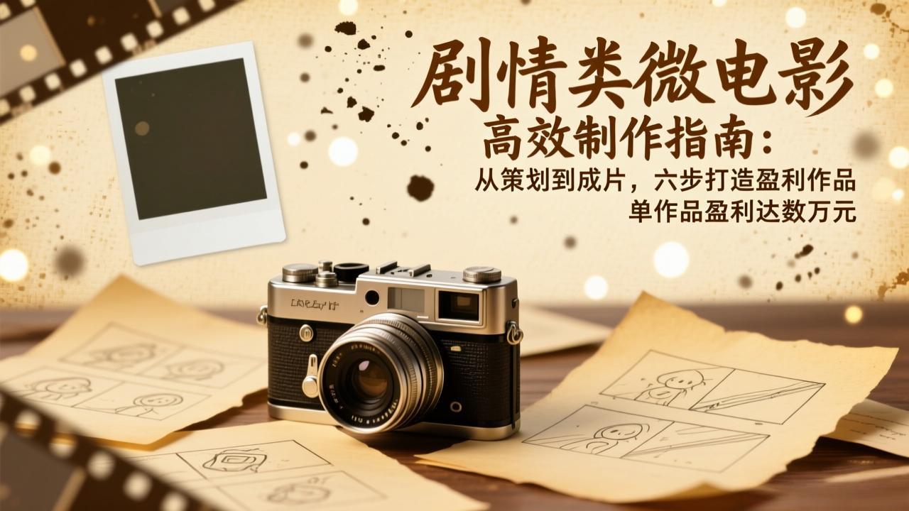 剧情类微电影高效制作指南：从策划到成片，六步打造盈利作品，单作品盈利达数万元-极速搞钱云网创