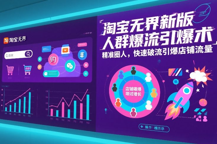 淘宝无界新版人群爆流引爆术，精准圈人，快速破流引爆店铺流量-极速搞钱云网创