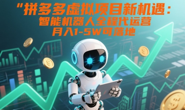 拼多多虚拟项目新机遇：智能机器人全程代运营，月入1-5W可落地【揭秘】-极速搞钱云网创