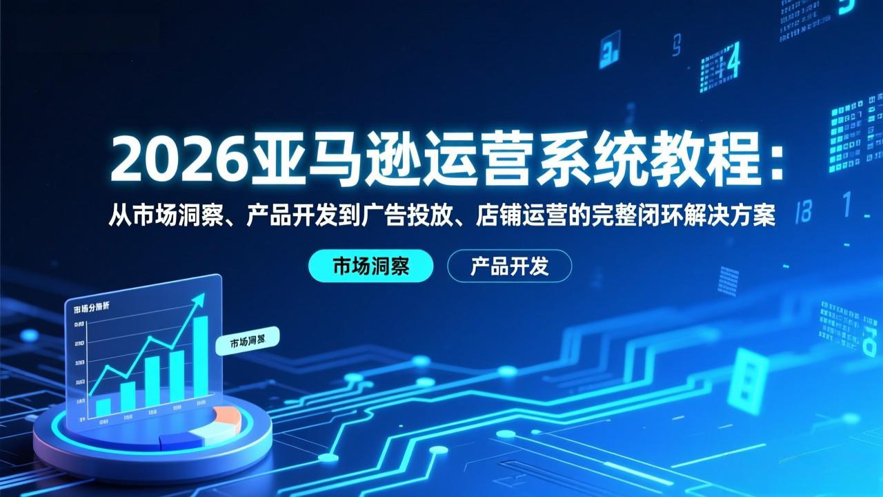 2026亚马逊运营系统教程：从市场洞察、产品开发到广告投放、店铺运营的完整闭环解决方案-极速搞钱云网创