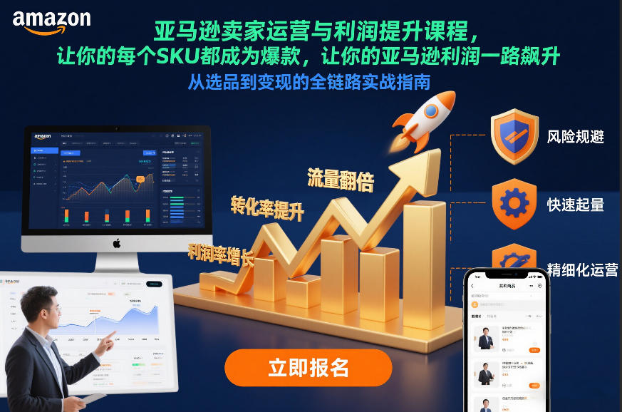 亚马逊卖家运营与利润提升课程,让你的每个SKU都成为爆款,让你的亚马逊利润一路飙升(更新12月)-极速搞钱云网创