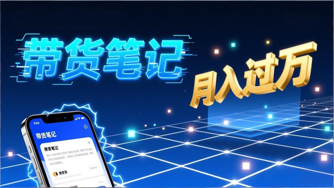 小红书爆款笔记带货实战:拆解封面标题正文全要素,手把手教你单篇笔记带货月入过万-极速搞钱云网创