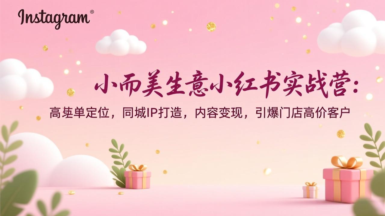 小而美生意小红书实战营：高客单定位，同城IP打造，内容变现，引爆门店高价客户-极速搞钱云网创