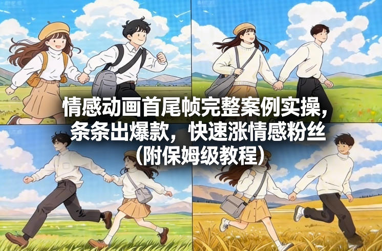 情感动画首尾帧完整案例实操,条条出爆款,快速涨情感粉丝(附保姆级教程)-极速搞钱云网创