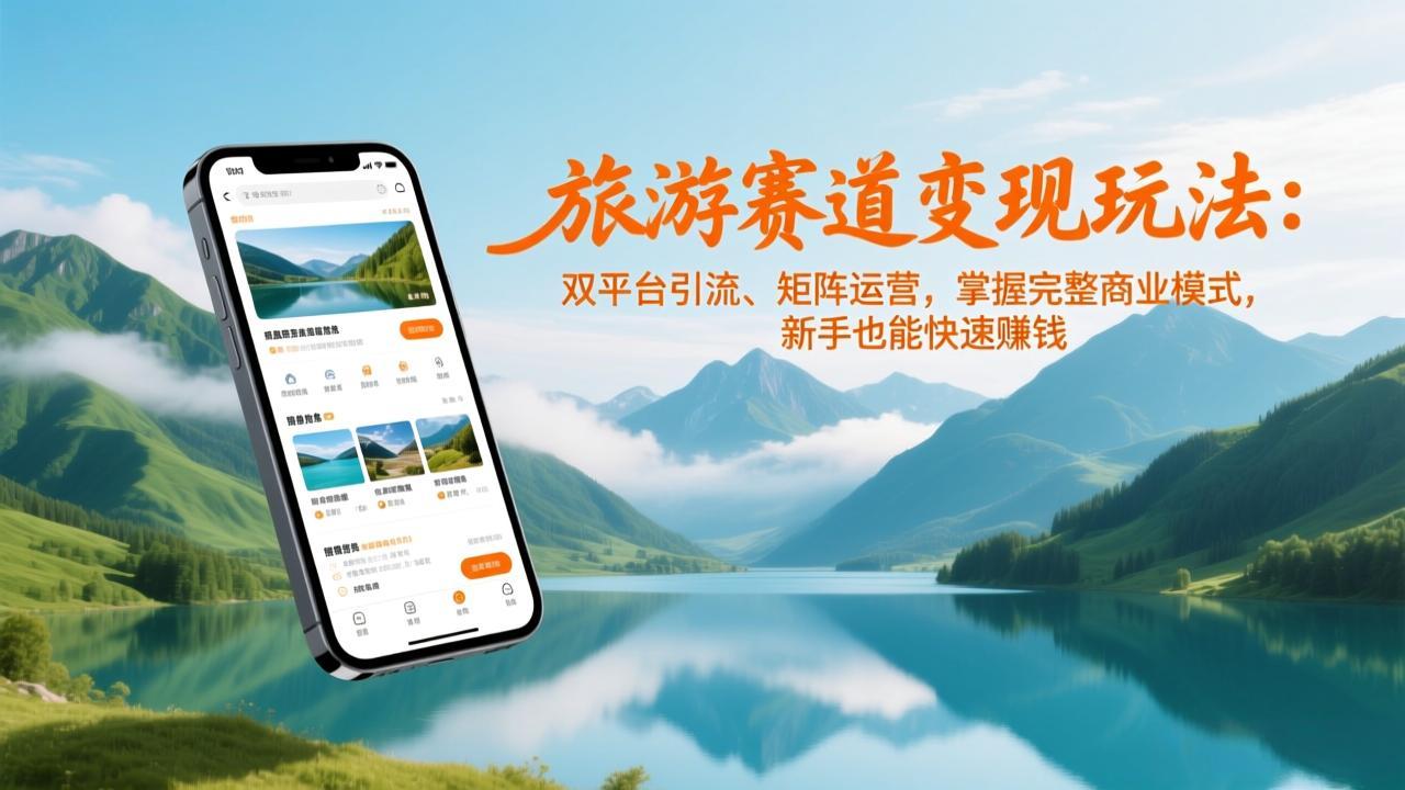 旅游赛道变现玩法：双平台引流、矩阵运营，掌握完整商业模式，新手也能快速赚钱-极速搞钱云网创