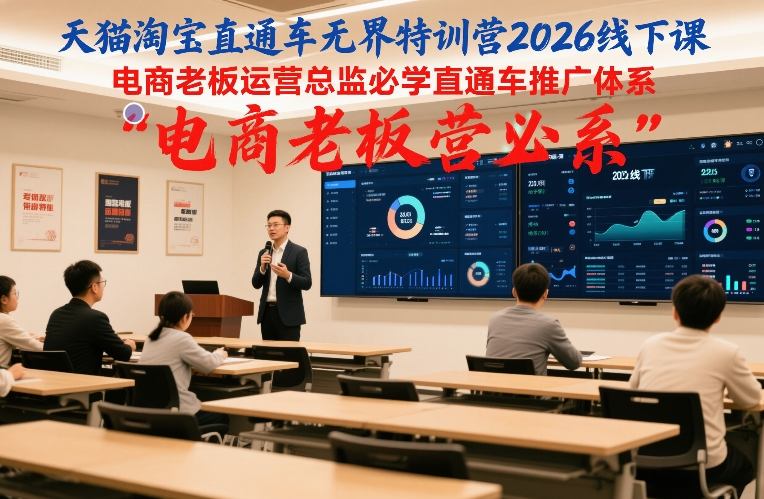 天猫淘宝直通车无界特训营2026线下课，电商老板运营总监必学直通车推广体系-极速搞钱云网创