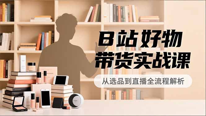 B站好物带货实战课，账号定位、选品拍摄、运营变现，全流程教学，实现UP主月入过万-极速搞钱云网创