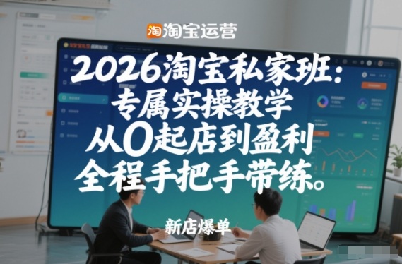 2026淘宝私家班:专属实操教学,从0起店到盈利,全程手把手带练-极速搞钱云网创