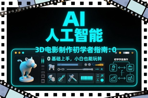 AI人工智能3D电影制作初学者指南：0基础上手，小白也能玩转-极速搞钱云网创