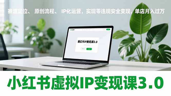 小红书虚拟IP变现课3.0,赛道定位、原创流程、IP化运营,实现零违规安全变现,单店月入过万-极速搞钱云网创
