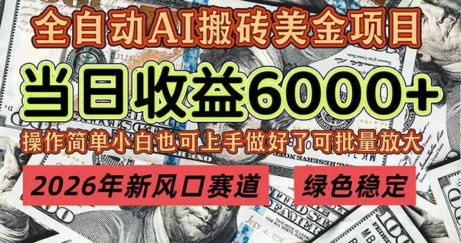 2026年新风口赛道,当日6000+以上,可批量放大,月收入20万+,长期绿色稳定的项目-极速搞钱云网创