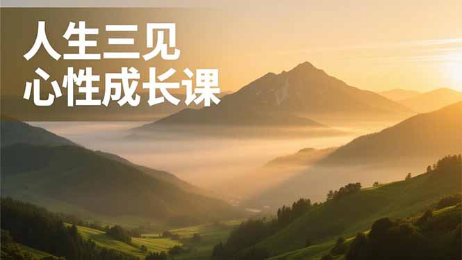 人生三见心性成长课，见天地众生自己，搞透人性安顿身心，活出清晰自我，内在富足无价-极速搞钱云网创