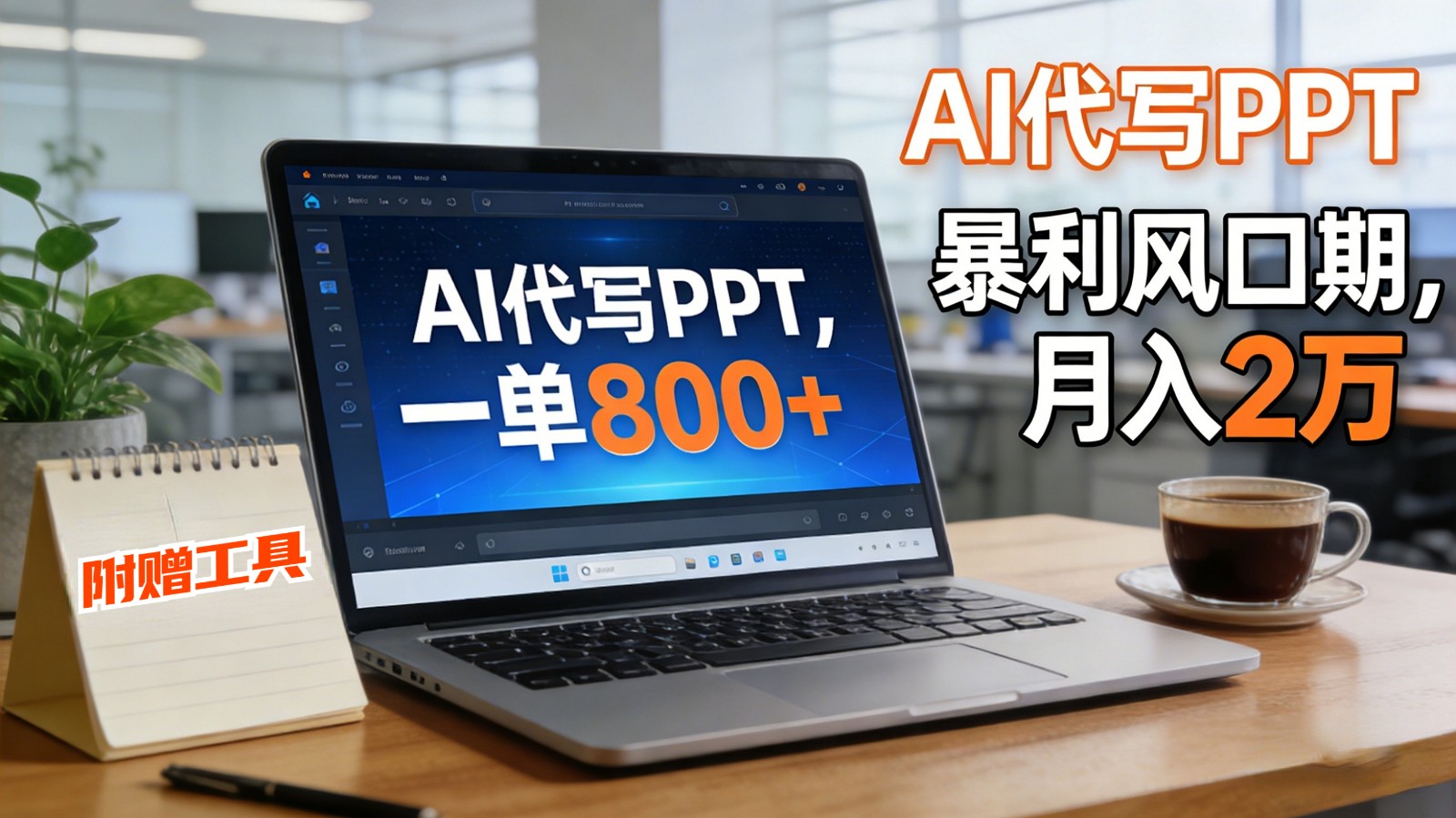 AI 代写做 PPT！一单狂赚 800+，风口期月入 2 万(工具 + 提示词直接送)-极速搞钱云网创