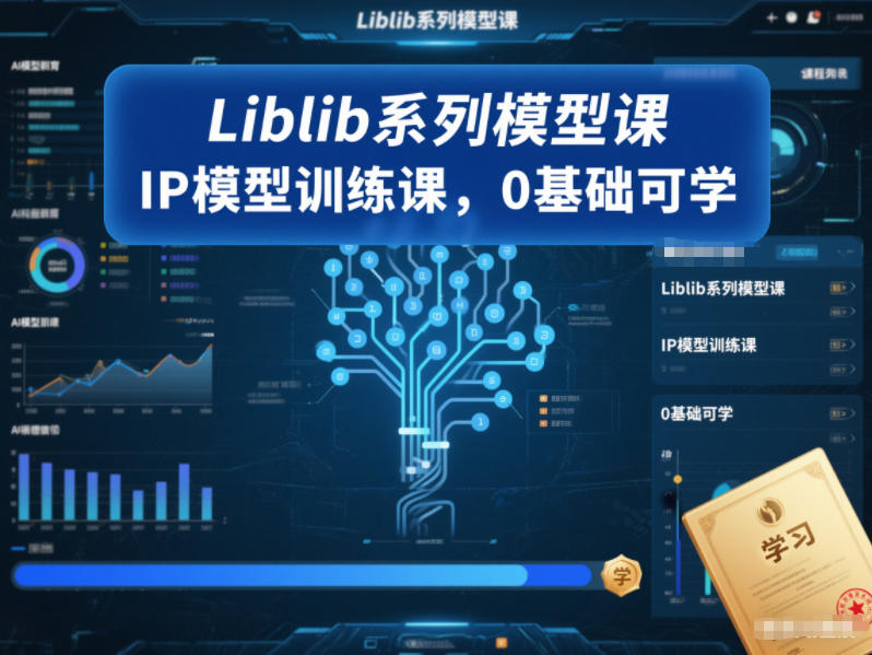 Liblib系列模型课，IP模型训练课，0基础可学-极速搞钱云网创