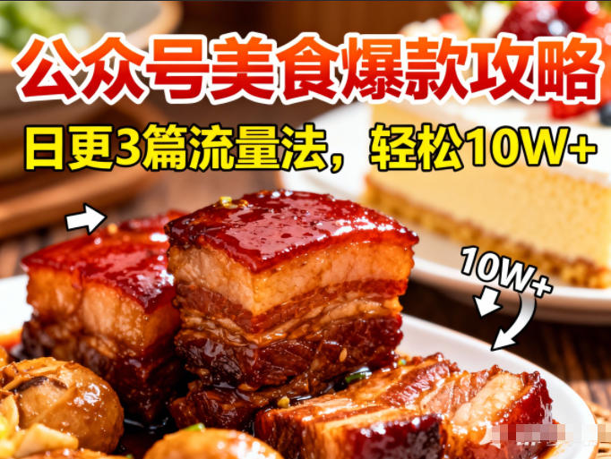 公众号搬运美食爆款攻略,日更3篇流量主打法,轻松10W+阅读-极速搞钱云网创