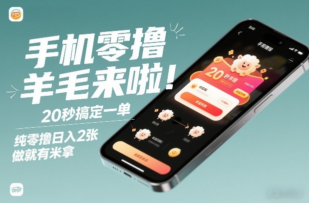 手机零撸薅羊毛来啦!20秒搞定一单,纯零撸日入2张,做就有米拿【揭秘】-极速搞钱云网创