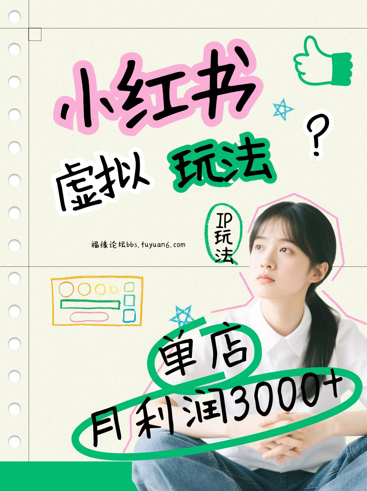 小红书虚拟玩法(铺货流和单品玩法)，单店月利润3000+，IP打法+原创商品(0违规)-极速搞钱云网创