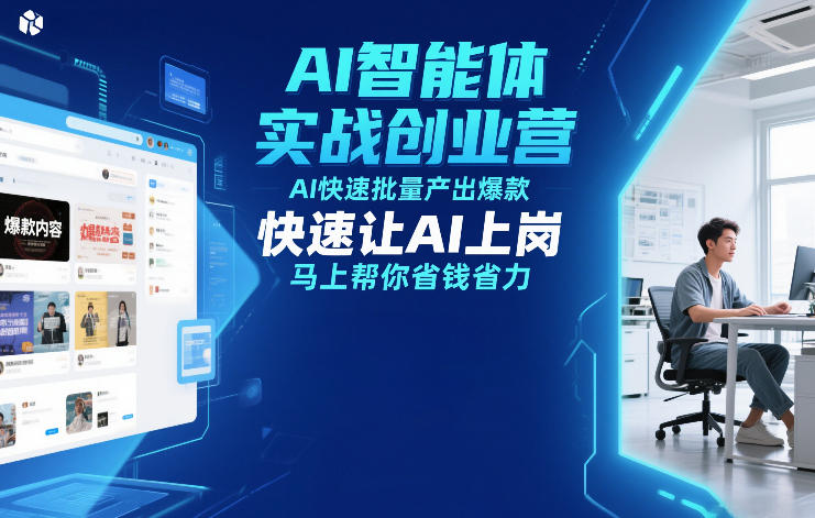 AI智能体实战创业营12月23-25号线下课,AI快速批量产出爆款,快速让AI上岗,马上帮你省钱省力-极速搞钱云网创