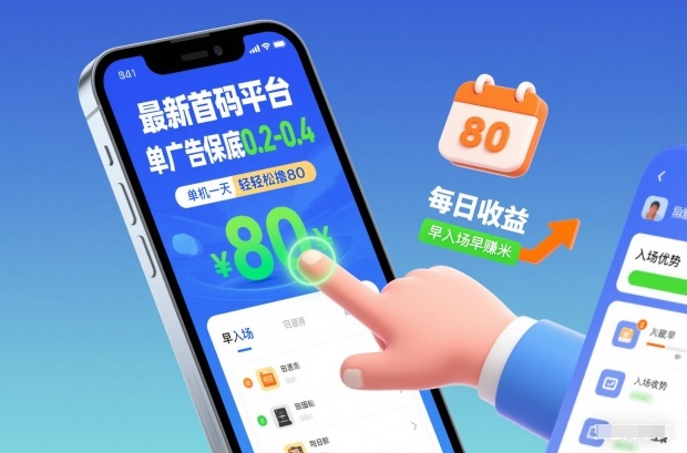 最新首码平台，单广告保底0.2-0.4，单机一天轻松撸80，早入场早賺米【揭秘】-极速搞钱云网创